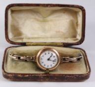 Ladies Swiss made 9ct gold wristwatch London 1927 on expandable bracelet approx 19.