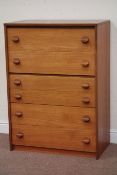 Stag retro teak chest of six drawers, W77cm, D44cm,