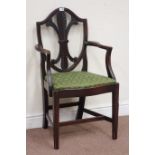 19th century mahogany elbow chair with upholstered drop in seat Condition Report