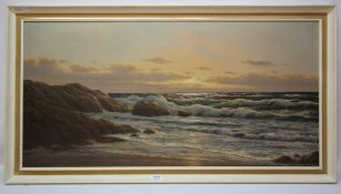 Sunset over the Sea, oil on canvas,