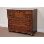 Victorian mahogany chest of seven drawers, turned wooden handles and feet W103cm, D56cm,