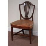 Mahogany Hepplewhite style chair with leather seat Condition Report <a