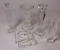 Pair of glass candlesticks, Rosenthal candle holder,