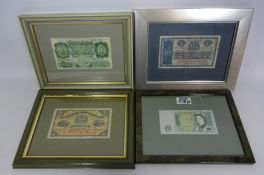 Four framed vintage bank notes Condition Report <a href='//www.davidduggleby.