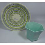 Poole pottery circular charger and a jardiniere (2) Condition Report <a