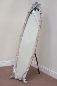 French style painted cheval dressing mirror,