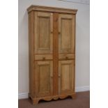 20th century oak kitchen larder cupboard, two drawers, W102cm, H199cm,