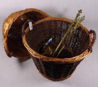 Two wicker log baskets,