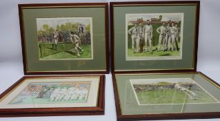 Playing Tennis, pair colour prints after Arthur Hopkins 24cm x 31cm,