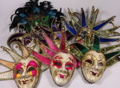 Collection of Venetian hand painted masquerade masks in one box Condition Report