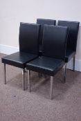 Four faux leather and chrome framed chairs