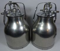Two steel milk churns Condition Report <a href='//www.davidduggleby.