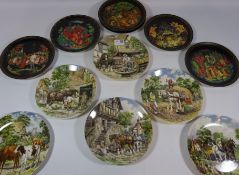 Eight Wedgwood Farming plates and seven Bradford Exchange collectors plates Condition