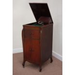 20th century 'His Master's Voice' gramophone in mahogany cabinet, W50cm, H109cm,