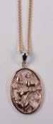 Tree of life rose gold on silver pendant necklace stamped 925 Condition Report