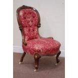 Victorian walnut framed upholstered nursing,