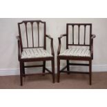 Two early 19th century mahogany carver armchairs with drop in seats Condition Report