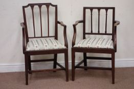 Two early 19th century mahogany carver armchairs with drop in seats Condition Report