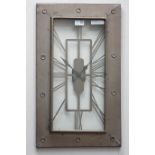 Retro industrial style rectangular wall clock,