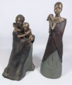 'Soul Journeys' limited edition sculpture of a Maasai girl and a similar figure of mother and child