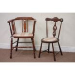 Edwardian inlaid mahogany armchair,