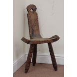 Rustic waxed pine three legged stool Condition Report <a href='//www.