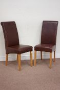 Pair oak framed high back dining chairs Condition Report <a href='//www.