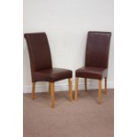 Pair oak framed high back dining chairs Condition Report <a href='//www.