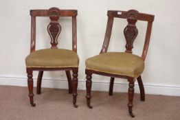 Pair Victorian walnut chairs, carved detail Condition Report <a href='//www.