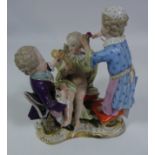 Early 20th Century Dresden figure group of three children Condition Report <a