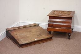Victorian mahogany slope top portable desk, brass handles (W61cm, H15cm),