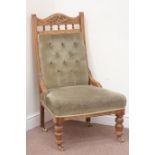 Victorian walnut upholstered nursing chair Condition Report <a href='//www.