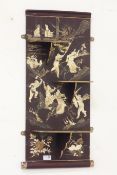 Chinese lacquered wall display panel, W33cm,