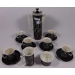 Portmeirion 'Magic City' coffee service for six Condition Report <a