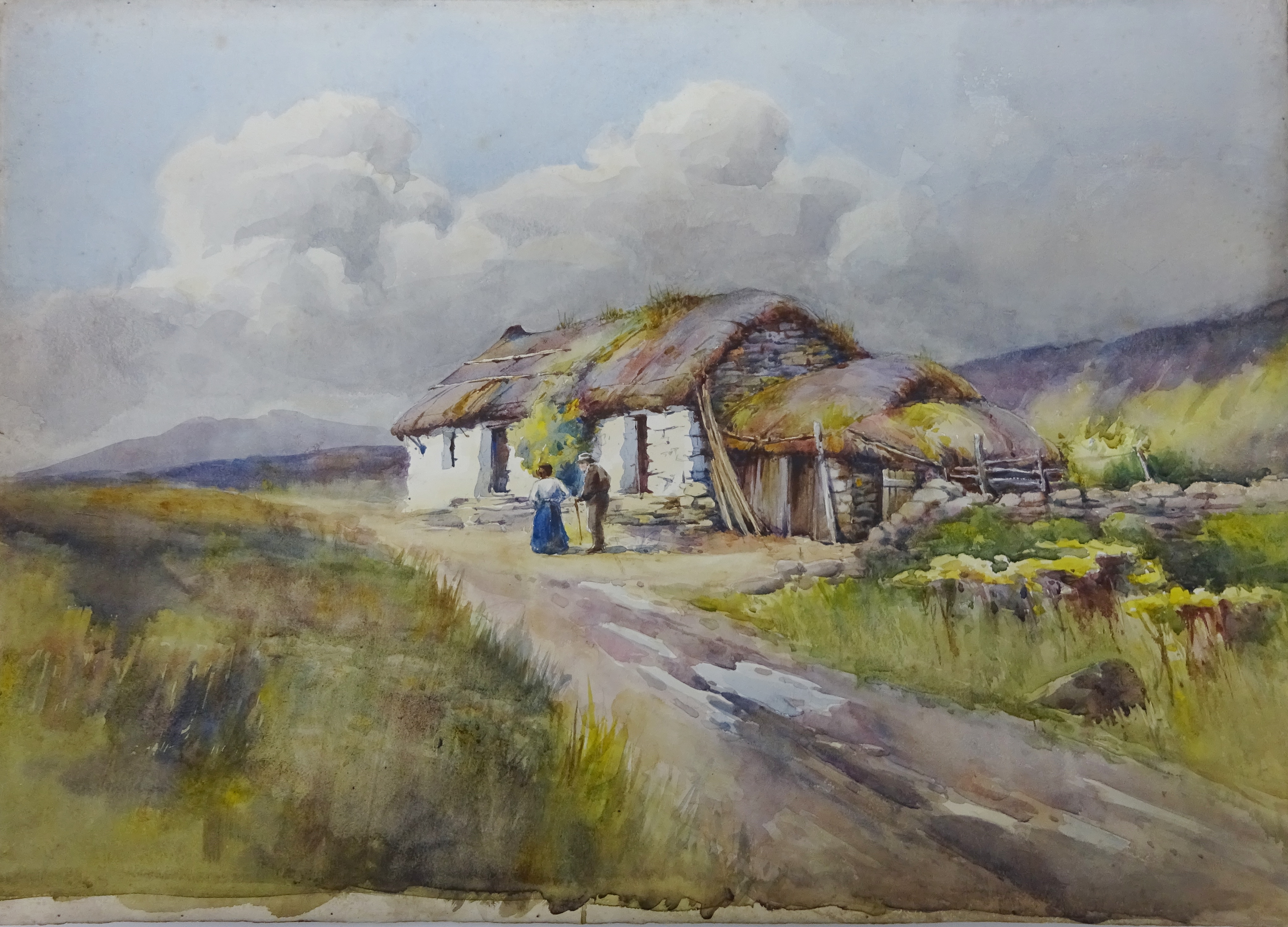 Charles Edward Wanless (circa 1875-1938): Couple Outside their Croft, - Image 3 of 3