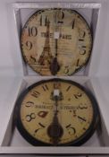 Two French style circular wall clocks D57cm Condition Report <a href='//www.