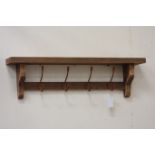 Traditional waxed pine coat rack, W92cm Condition Report <a href='//www.