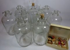 Nine demijohns including cork bungs Condition Report <a href='//www.