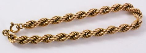 Rope twist link gold bracelet stamped 9ct approx 9gm Condition Report <a