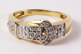 Diamond gold-plated buckle ring stamped 925 Condition Report <a href='//www.