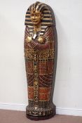 Egyptian Tutankhamun sarcophagus style shelving unit,