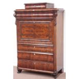 19th century mahogany Biedermeier secretaire with well fitted interior, W112cm, D60cm,