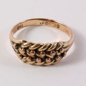 Edwardian 9ct gold rope twist ring approx 3.6gm Condition Report <a href='//www.