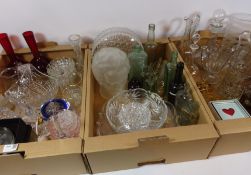 Crystal, coloured glassware,