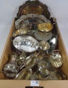 Early 20th Century silver plated salver, other silver plated trays,