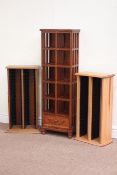 Chinese style pine CD stand with drawer and two other CD stands Condition Report