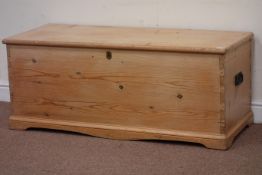 Victorian pine blanket box, W120cm, H49cm,