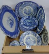 19th Century blue and white small dish,