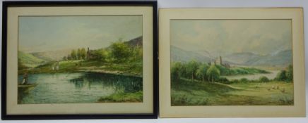 Balmoral Castle, Aberdeenshire and Lake Scene,
