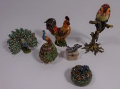 Six enamelled trinket boxes depicting animals Condition Report <a href='//www.